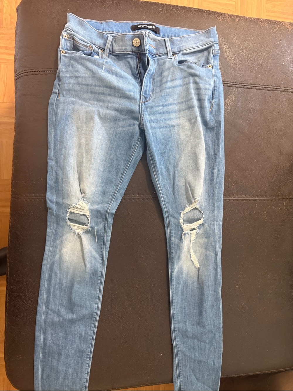 Express High Rise Skinny Jeans in Black Waist 8P